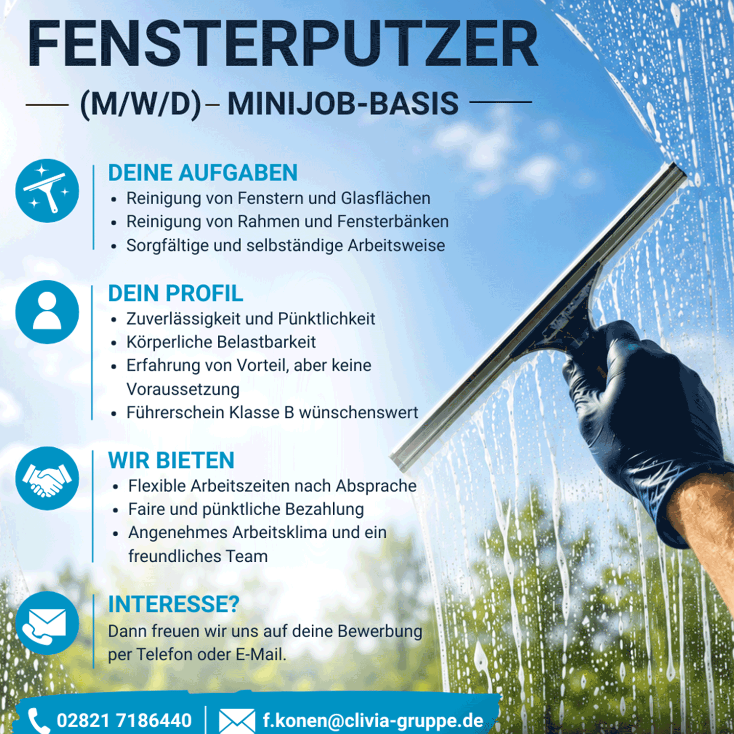 fensterputzer gesucht